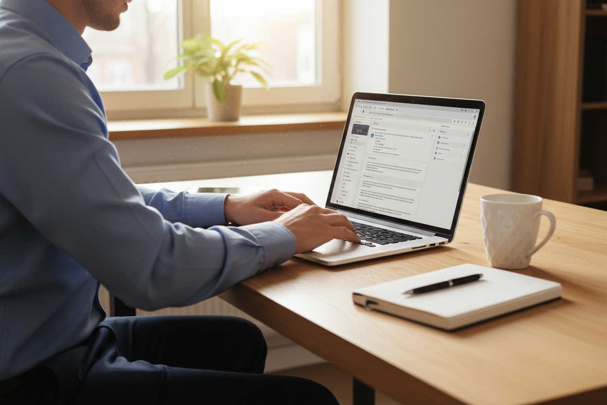 Persona contestando emails